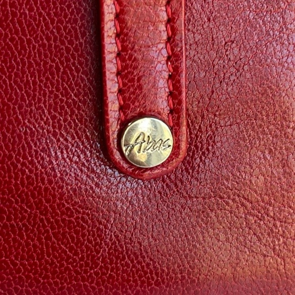 ABAS Red Genuine Leather Long Card Case - Picture 4 of 8